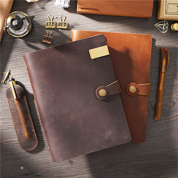 A5 Leather Retro Loose-Leaf Notebook 8