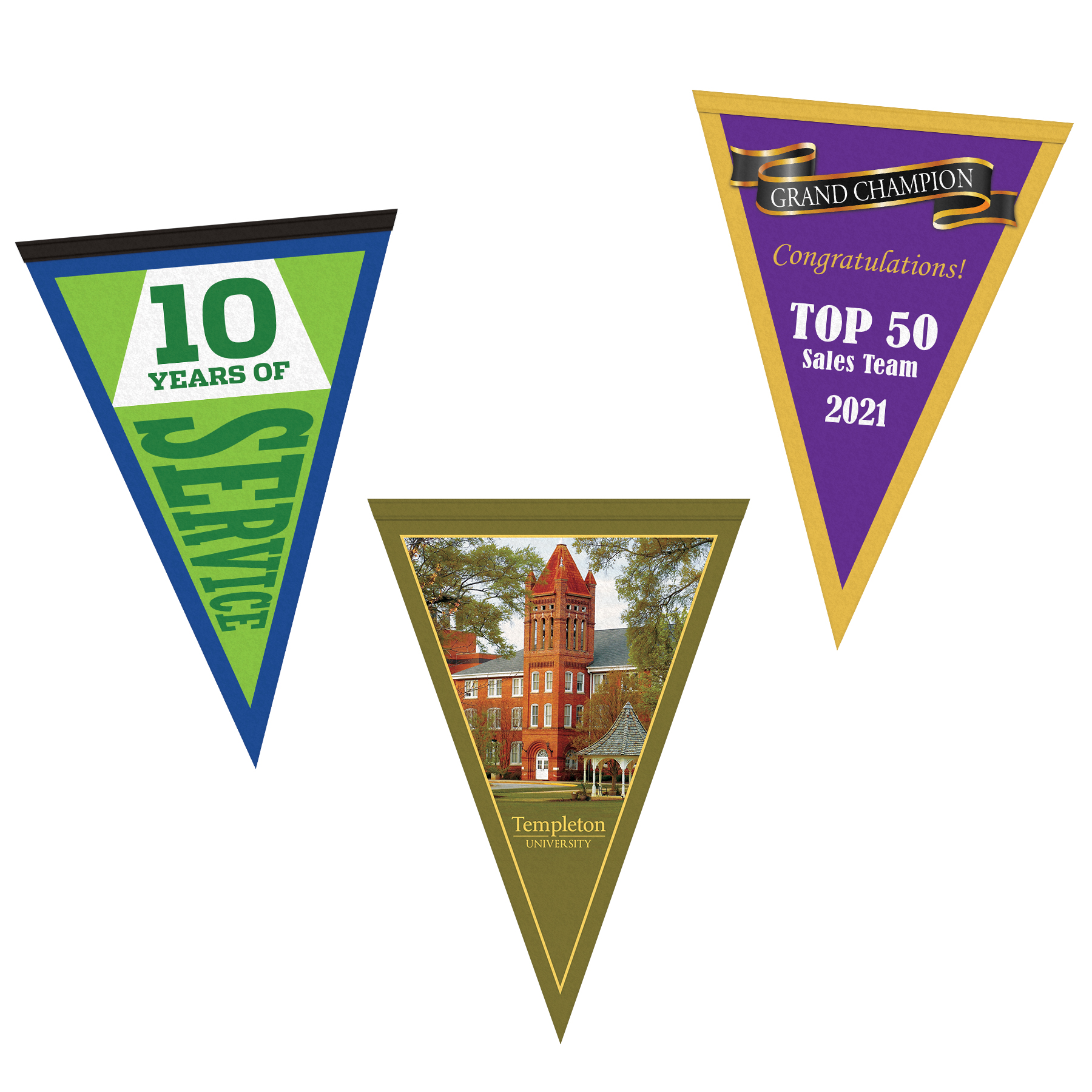 14" x 20" Vertical Triangle Shaped Felt Banner 2