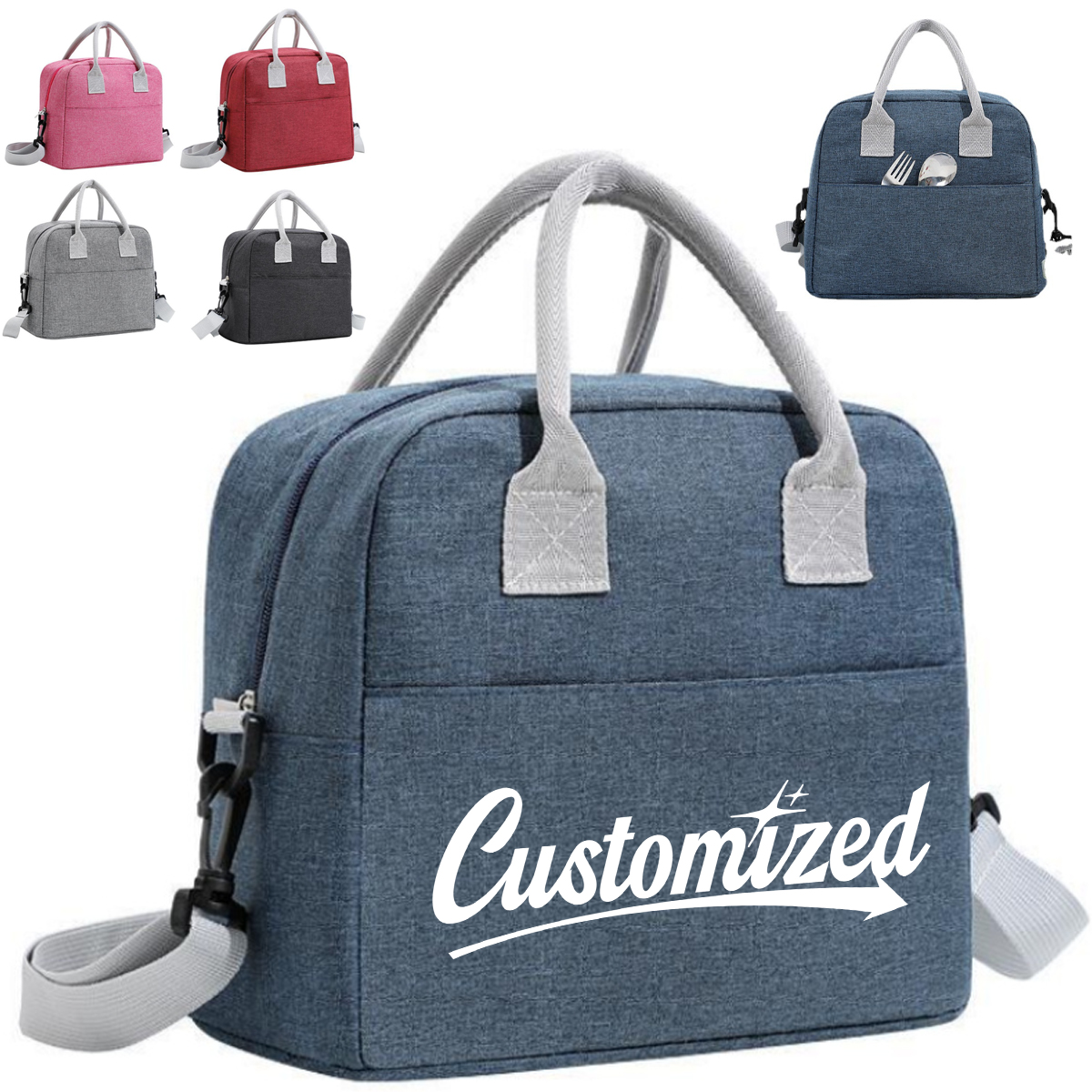 9L Insulated Lunch Bag with Handle and Shoulder Strap 8