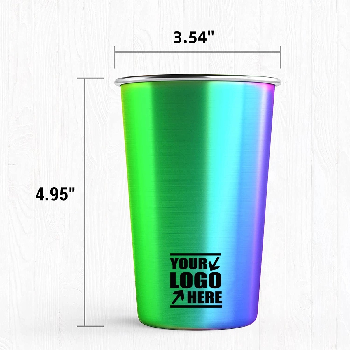 Rainbow Stainless Steel 16 oz Stackable Durable Cups 4