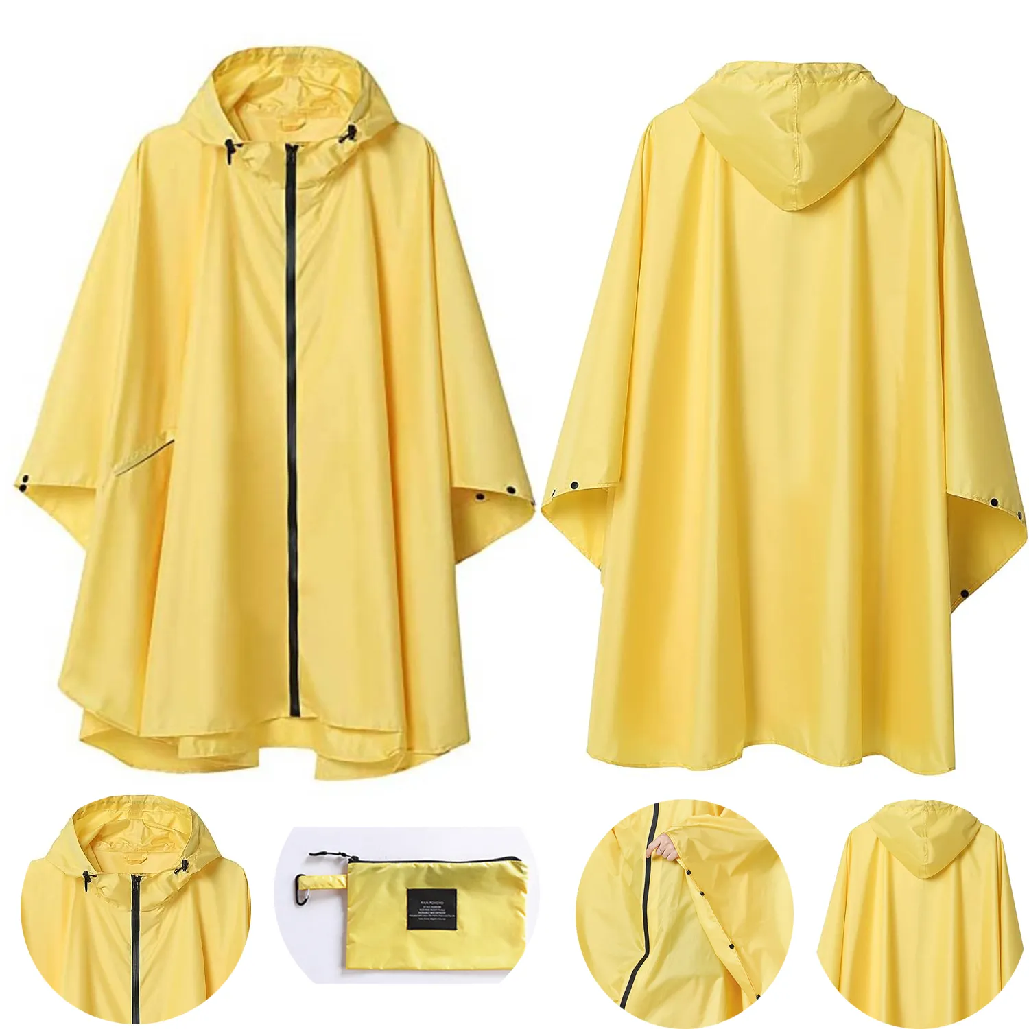 Unisex Raincoat Hooded for Adults with Pockets 2