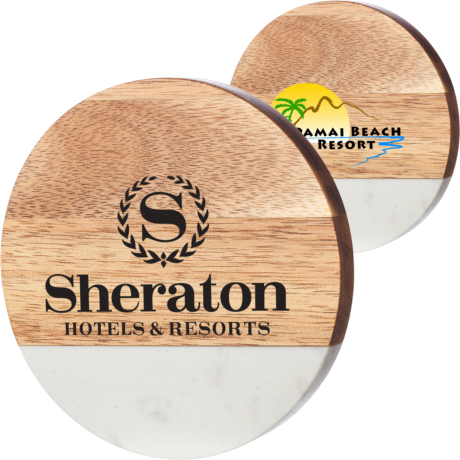Bottle-opening Wooden and Marble Coasters 2