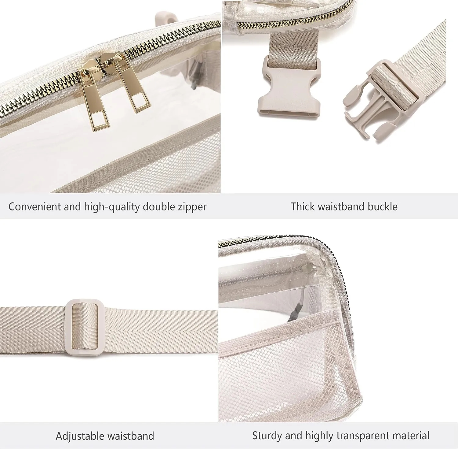 Stadium Approved Adjustable Strap Clear Belt Bag 4