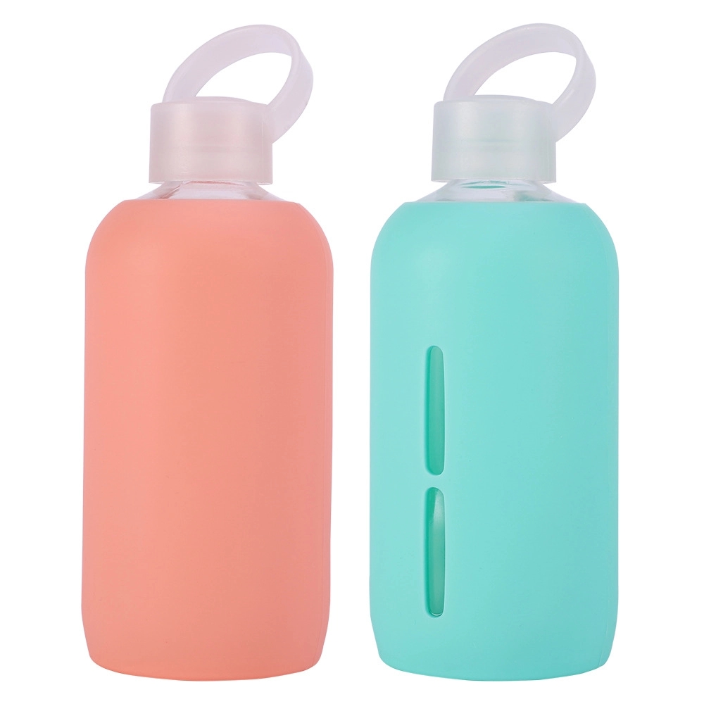 17 oz. Glass milk bottle with silicone sleeve 1