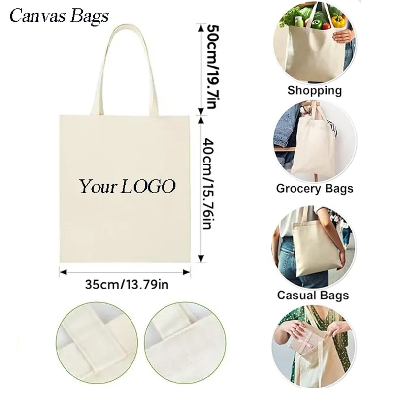 Blank Reusable Grocery Canvas Tote Bags 3