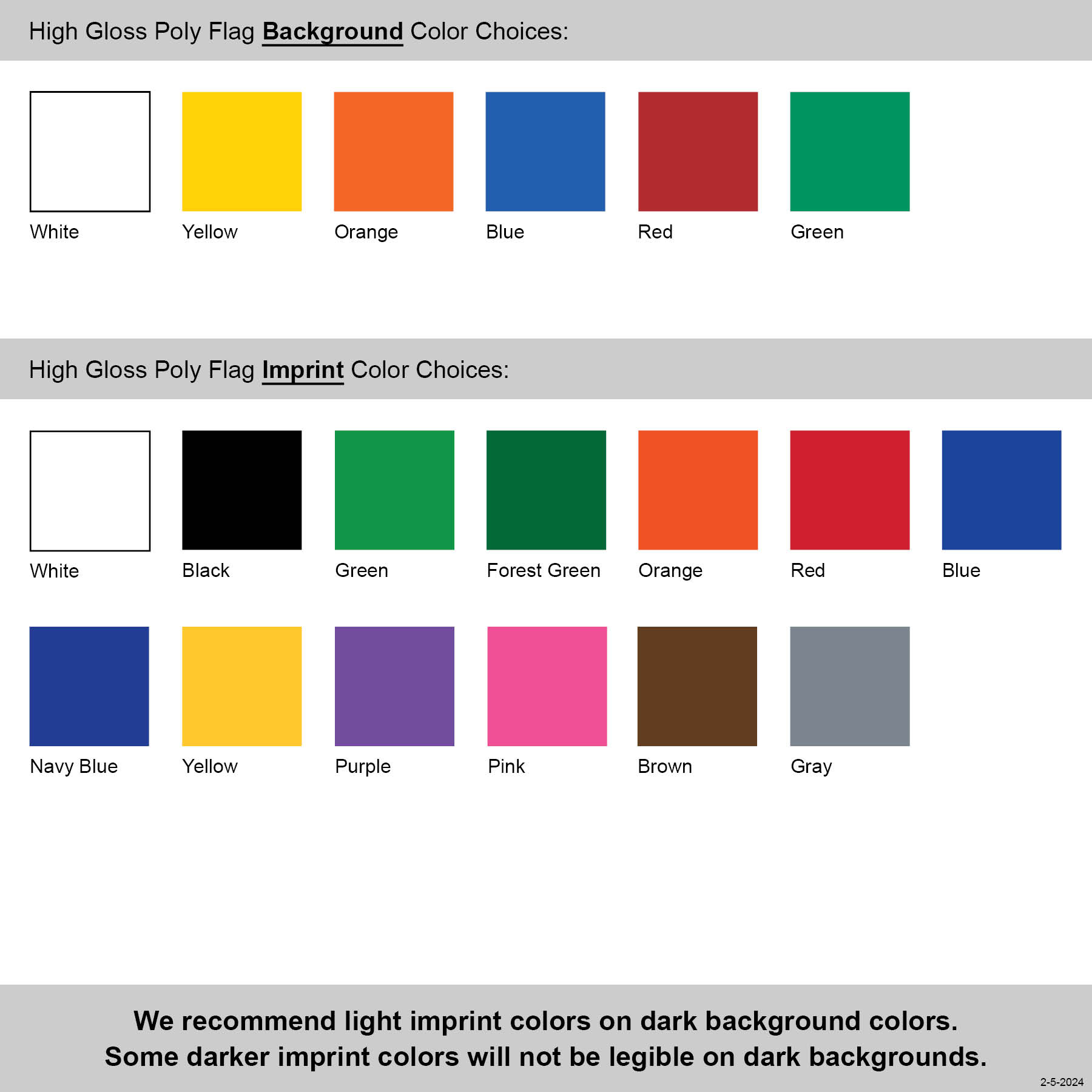 1-Color 4" x 5" Custom High Gloss Polyethylene Marking Flag with 21" Wire Staff 7