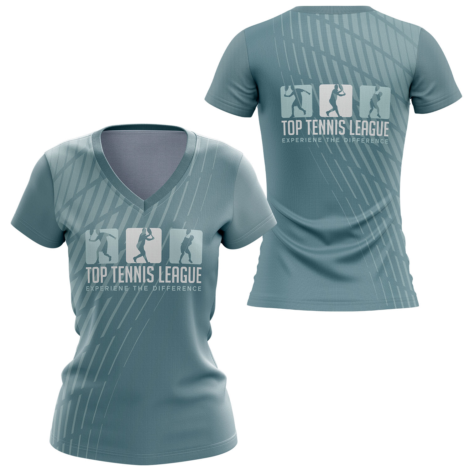 Women 150 GSM Jacquard Mesh Performance Short Sleeve Sublimation V-Neck T-shirt 2