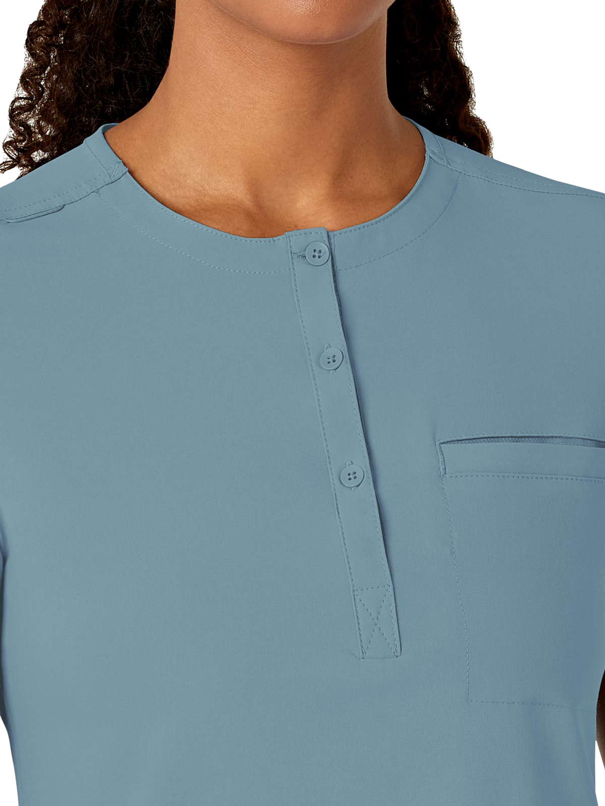 Renew Women's One-Pocket Mandarin Collar Tuck-In Top