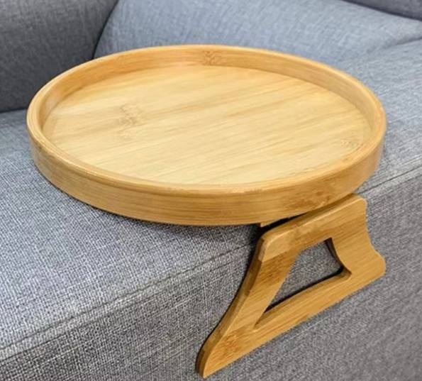 Handy and Compact wooden Foldable Sofa Armrest Tray 5