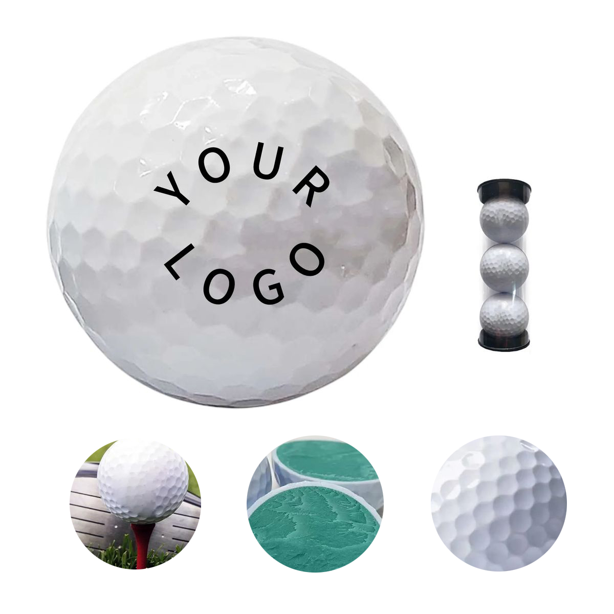 Practice Golf Ball Tube Pack with Three Balls 2