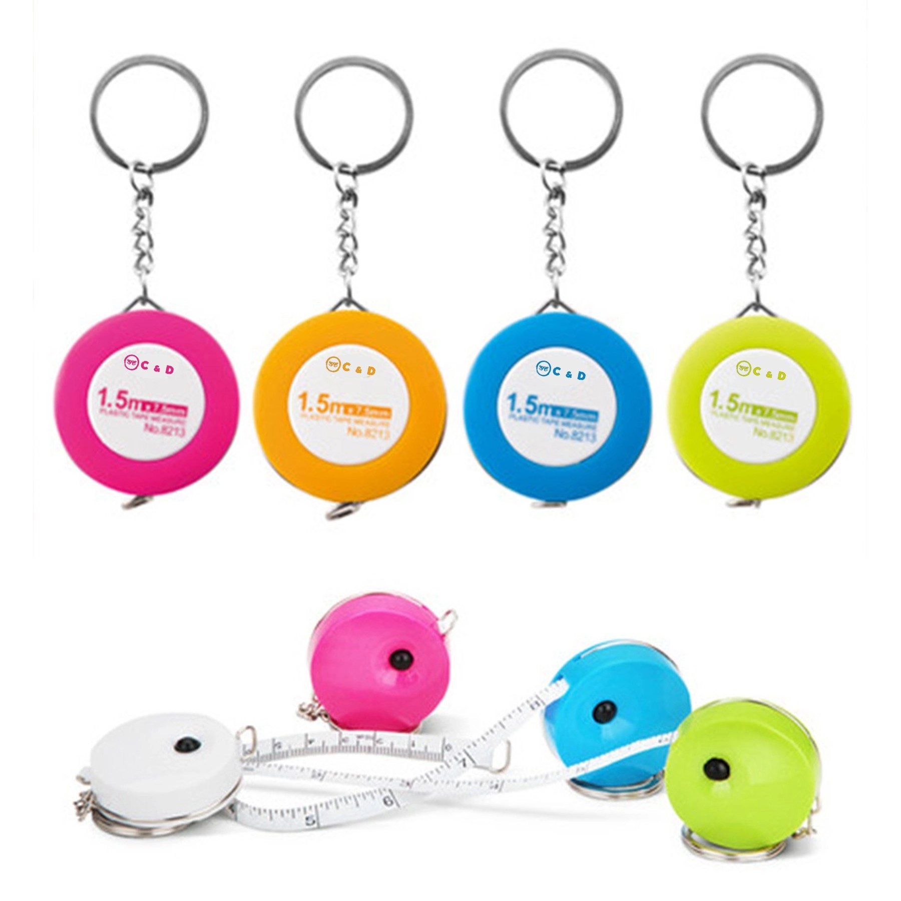 60inch Color Shell Leather Tape Measure With Key-chain 1