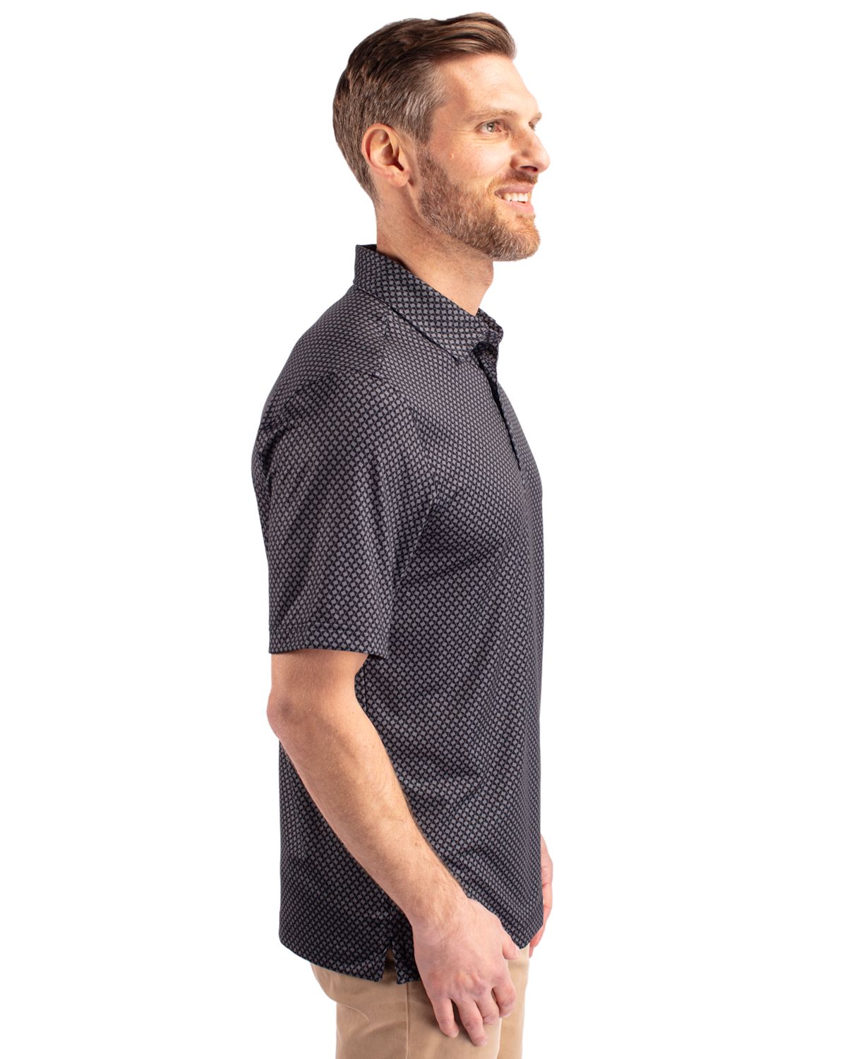 Pike Banner Print Stretch Mens Polo