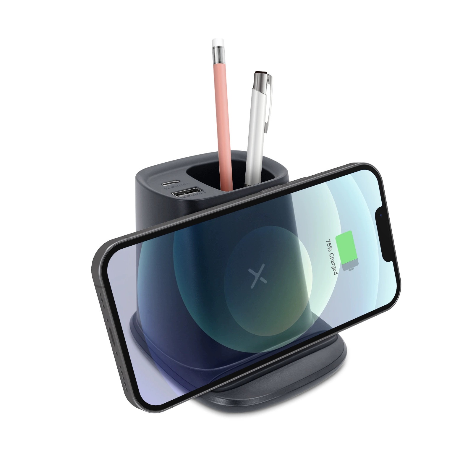 Wireless Charging Pen Holder w/ Dual Outputs 2