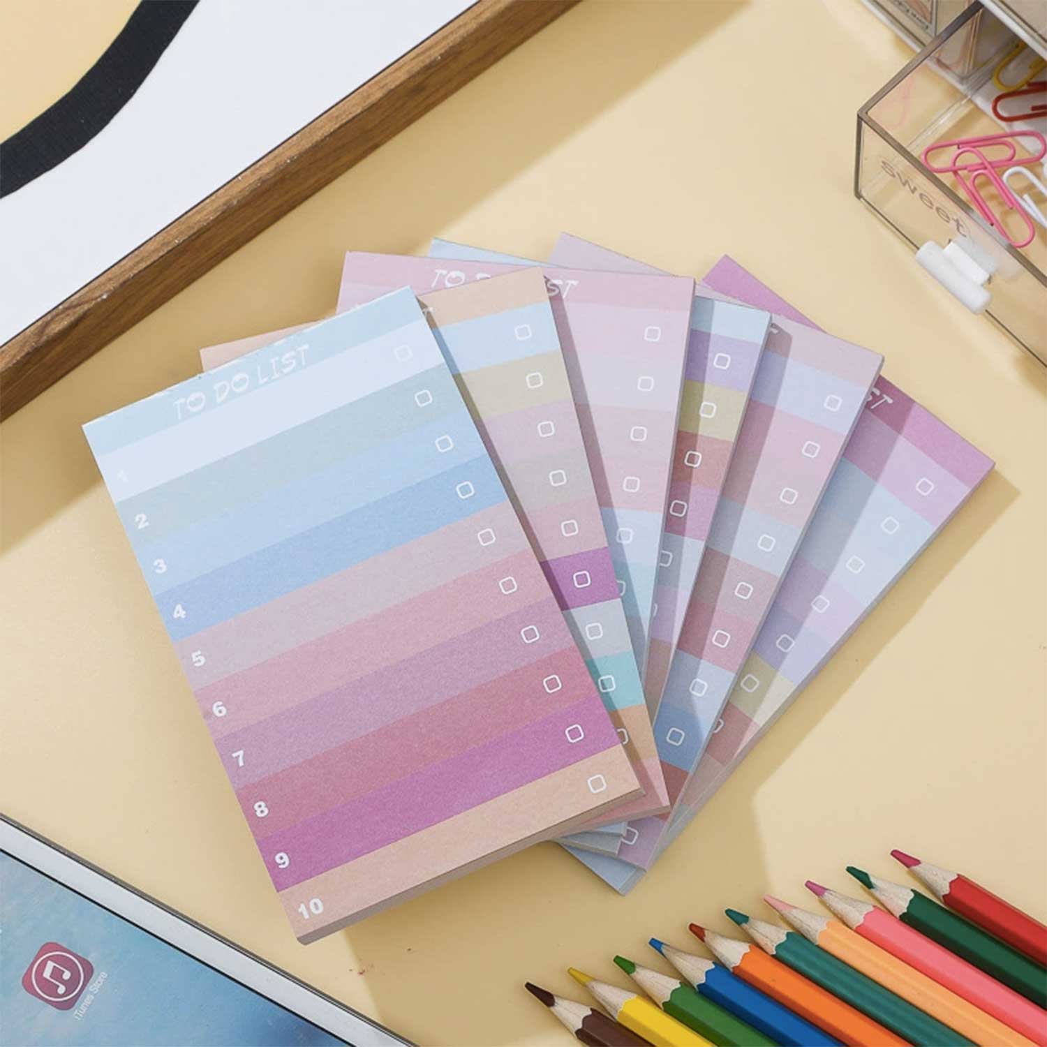 Rainbow Sticky Notepad Grocery List Notes Office Supplies 1