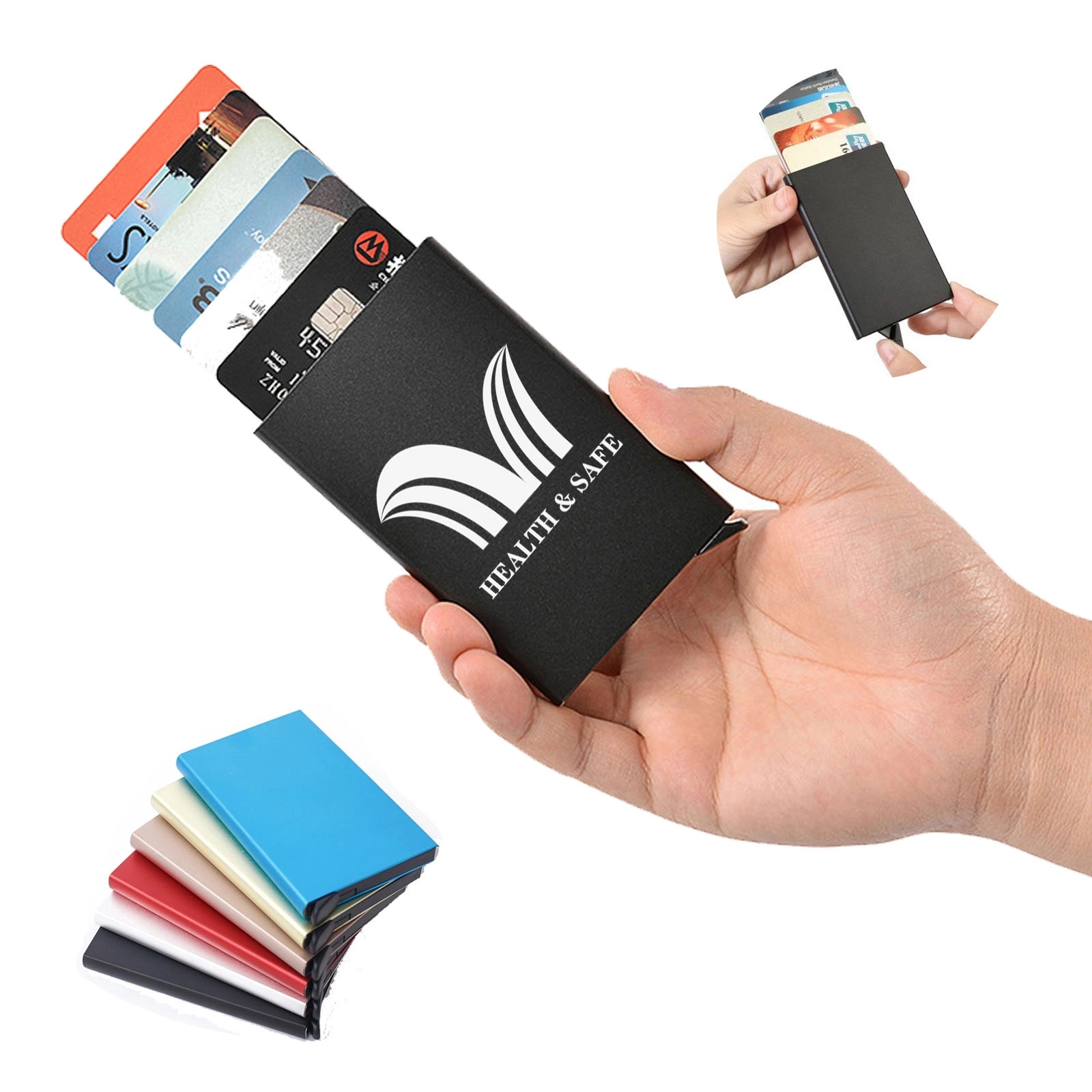 Aluminum Alloy Automatic Pop-Up Business Card Holder 2