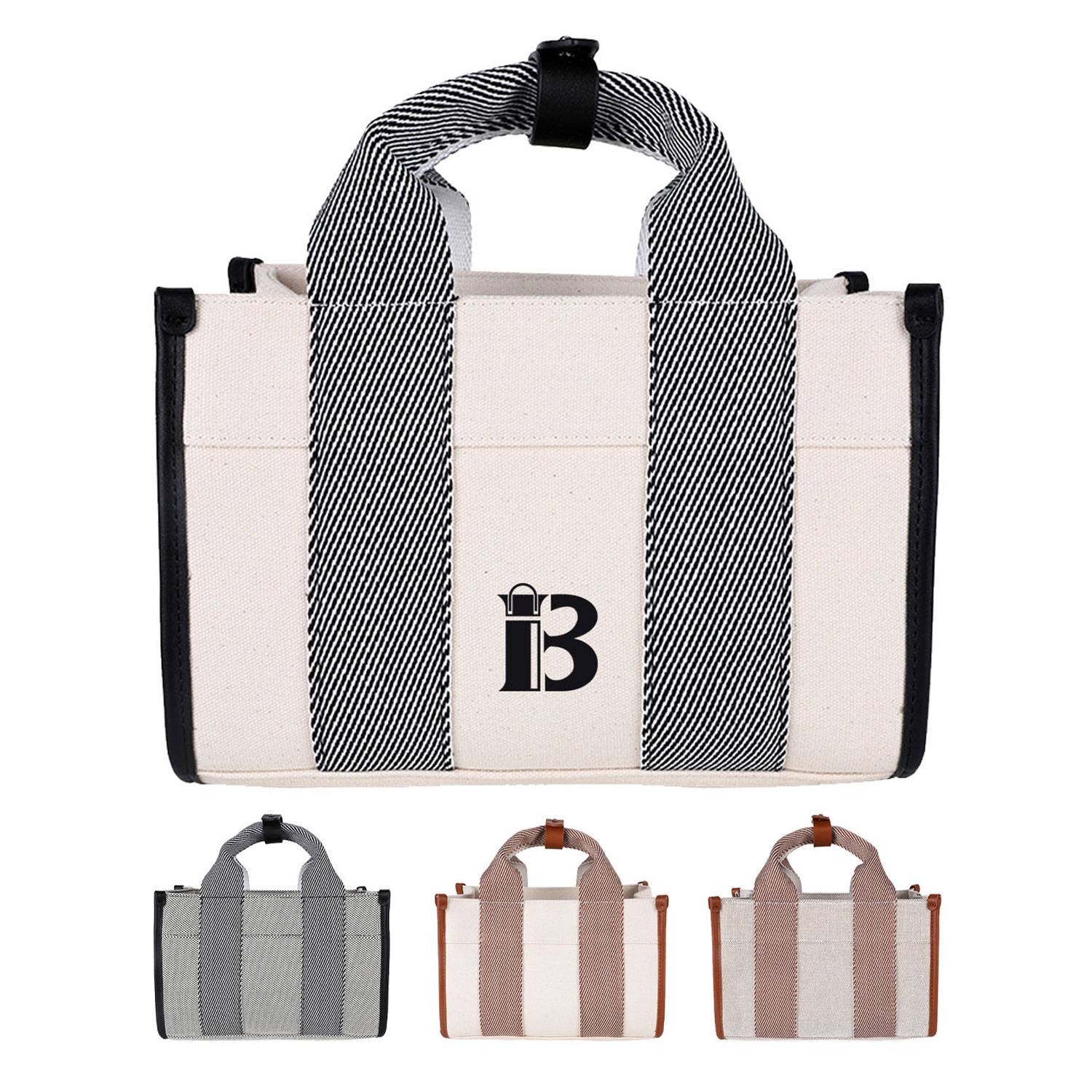 Spacious Waterproof Canvas Tote Bag w/ Detachable Straps