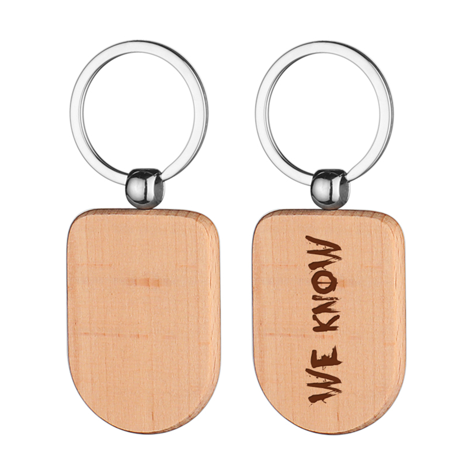 Wooden Shield Shape Keychain 3