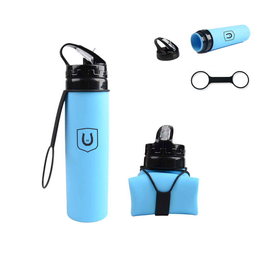 21oz. Collapsible Silicone Sports Water Bottles 8