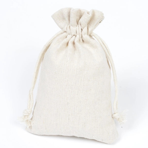 6" x 4" - Natural Cotton Drawstring Pouch 5