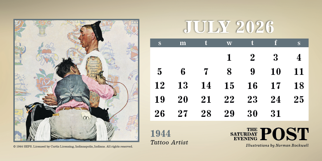 Triumph® Calendars The Saturday Evening Post Illustrations by Norman Rockwell Desk Calendar 28