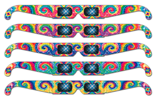 Fireworks Glasses - Rainbow Tie Dye - Stock Imprint 1