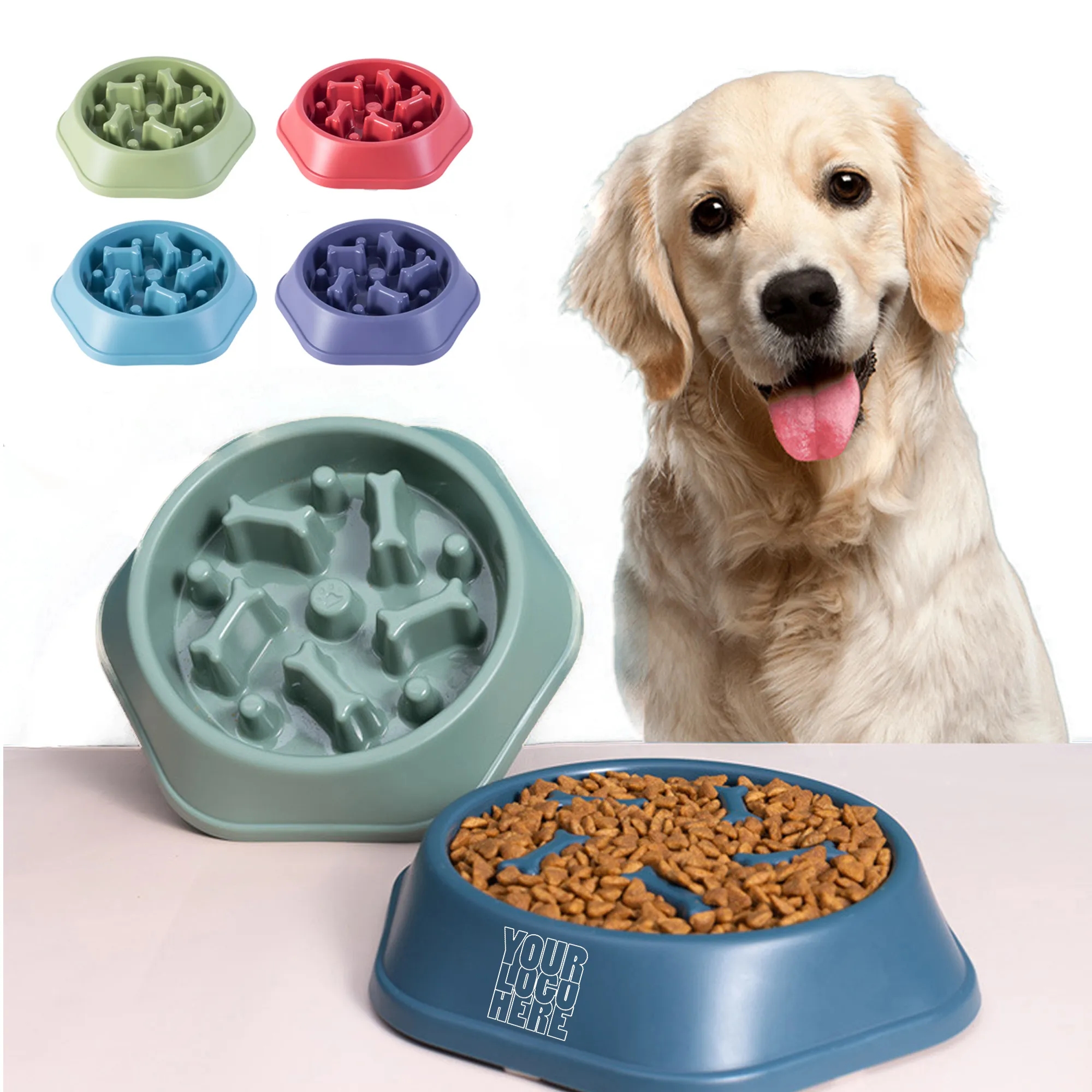 Dog Bowl Slow Feeder Water For Small Medium Puppy 3
