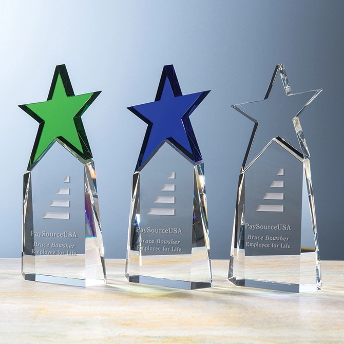 Optic Crystal Triumphant Star Award 3