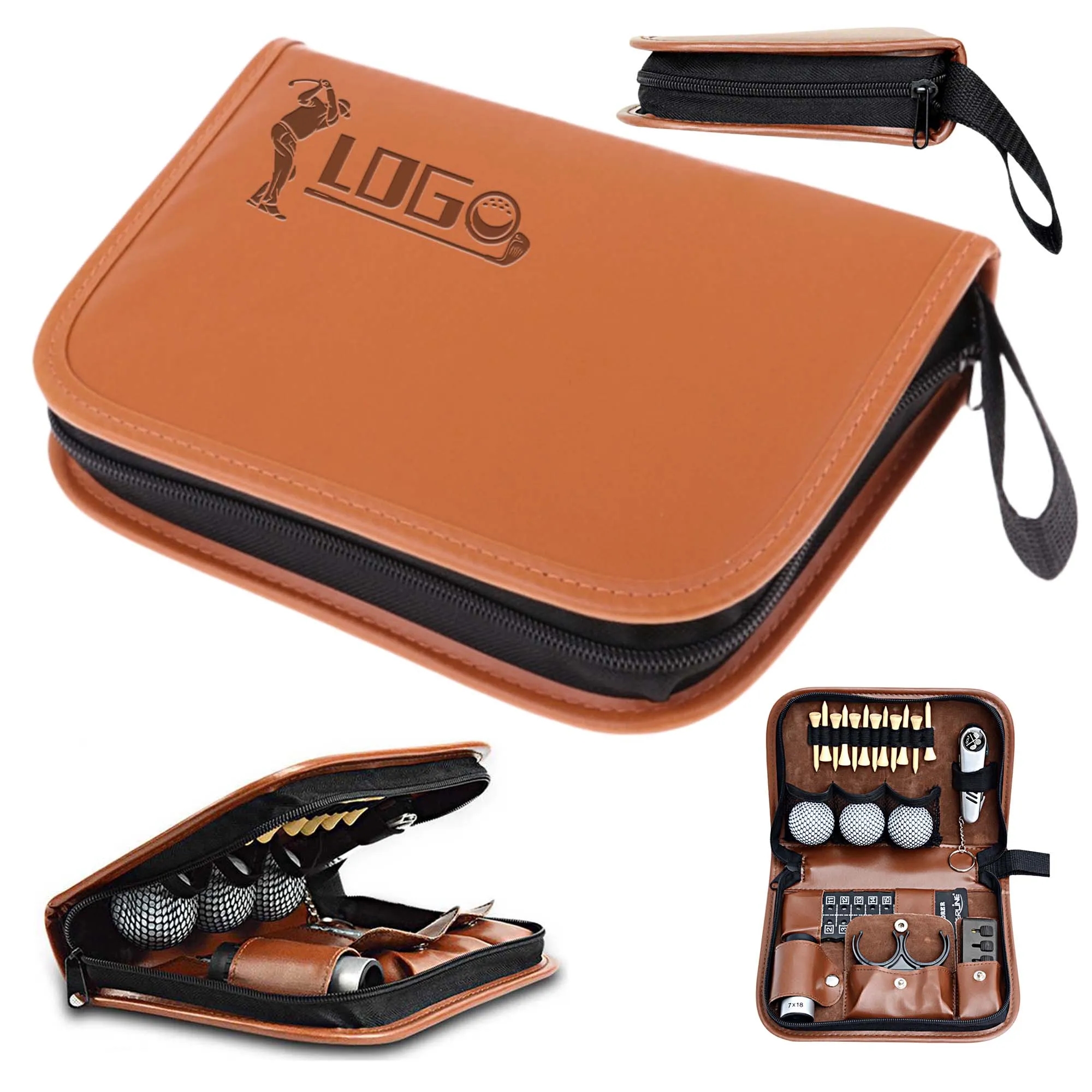 MOQ50 Leather Golf Tool Kit Accessories Pouch Set 3