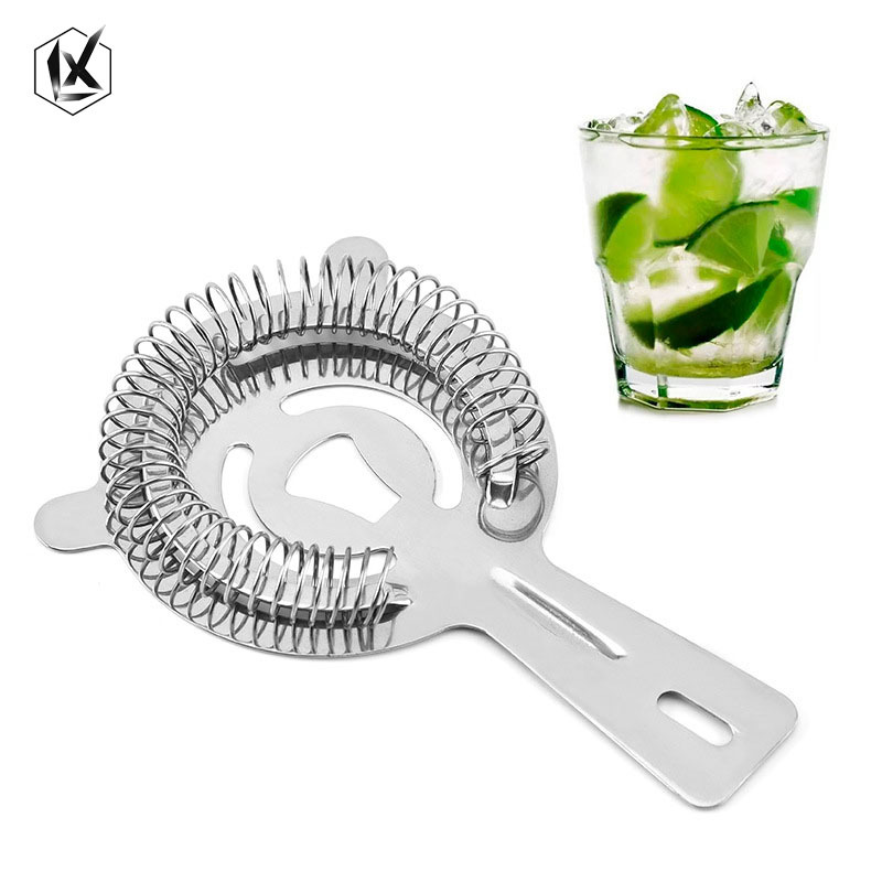 Stainless Steel Dual-Ear Cocktail Strainer with Ice Filter 3