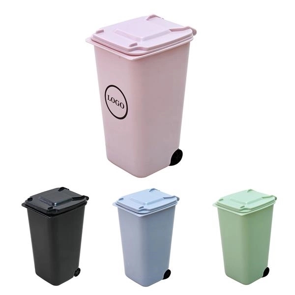 Mini Wheel Bin Classified Desktop Trash Cans MOQ50pcs 4