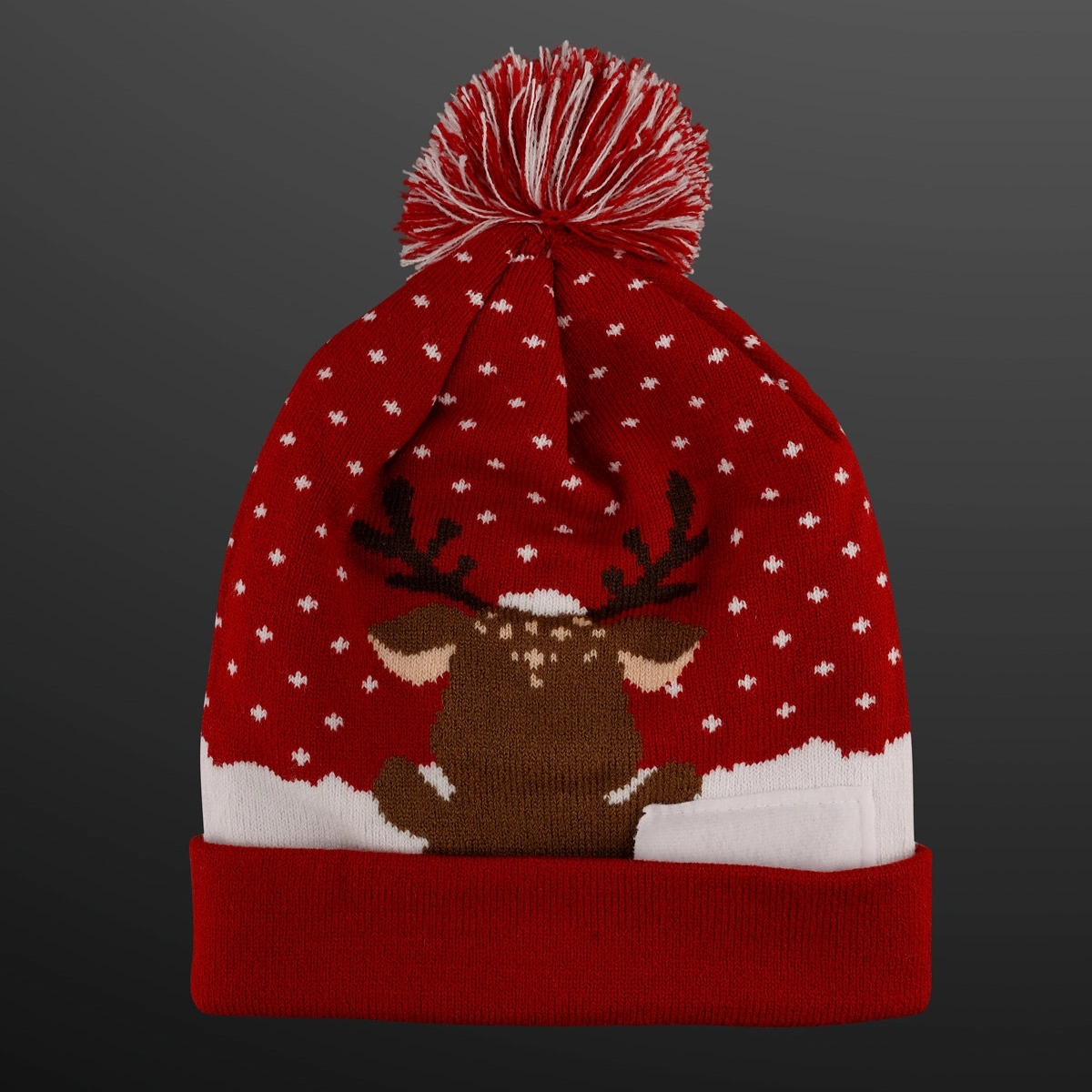 Reindeer Lights Blinky Beanie Holiday Hat 3
