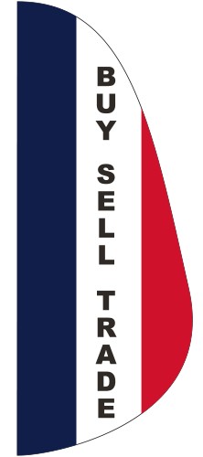 "BUY, SELL, TRADE" 3' x 8' Message Feather Flag 1