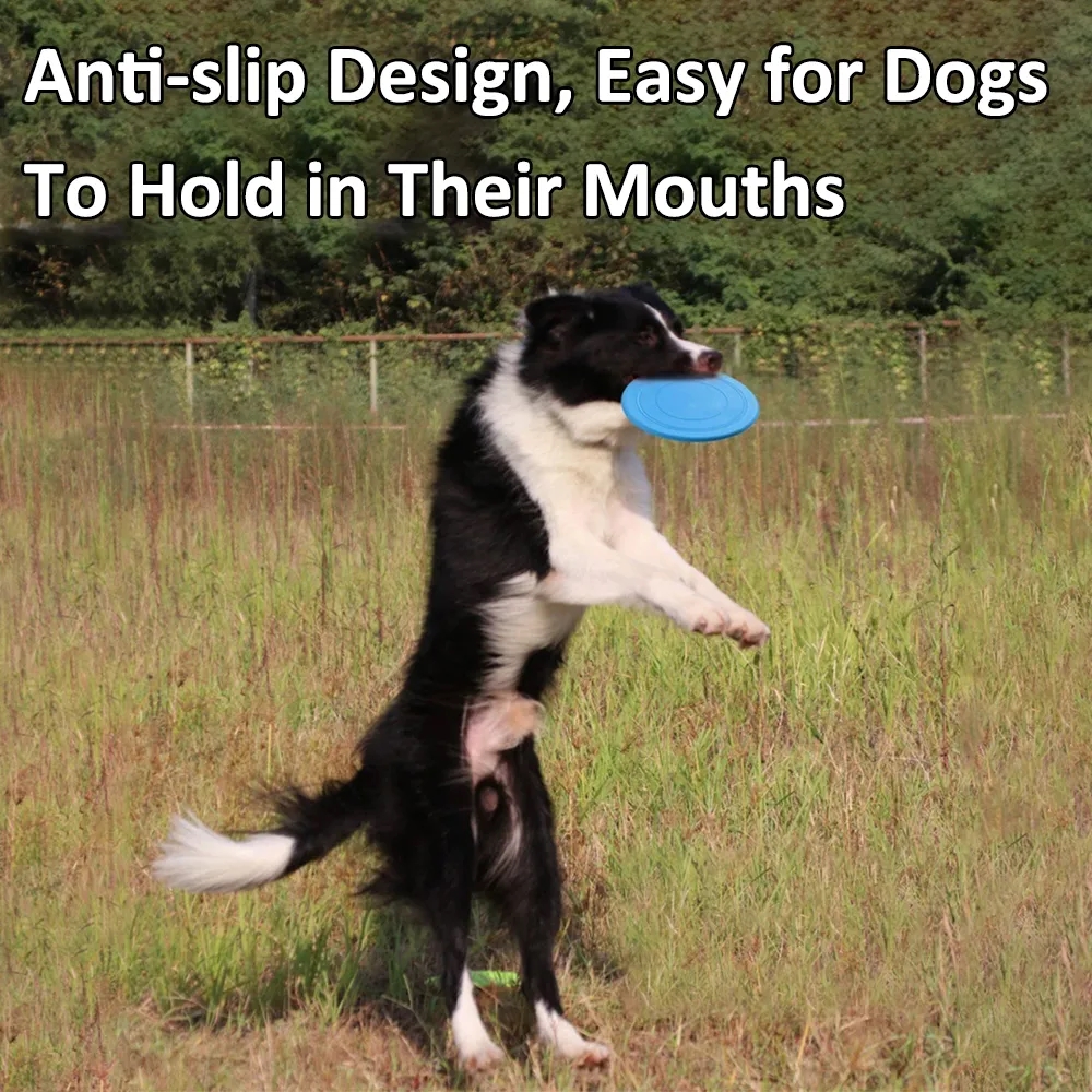 7 in Interactive Lightweight Dog Flying Disc Toy Soft Rubber 11