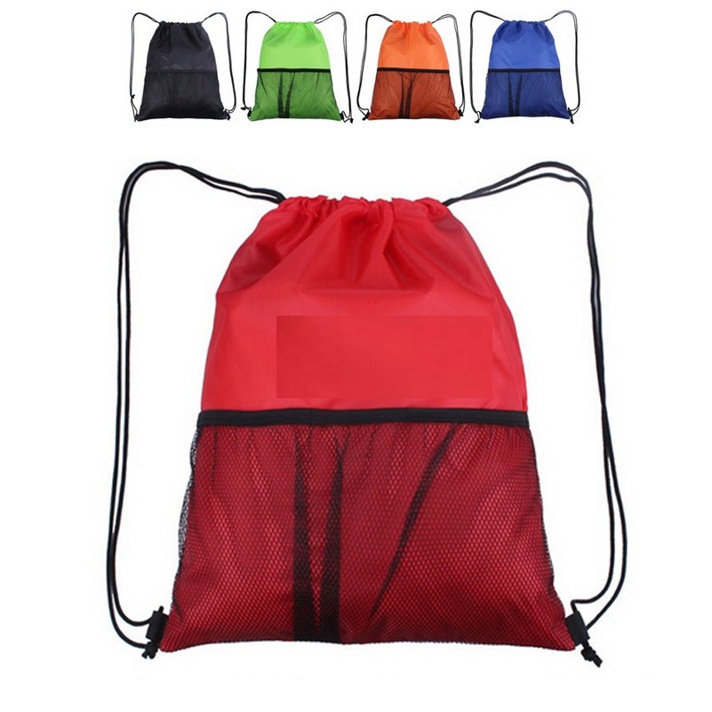 Drawstring Backpack with Mesh Pocket 2