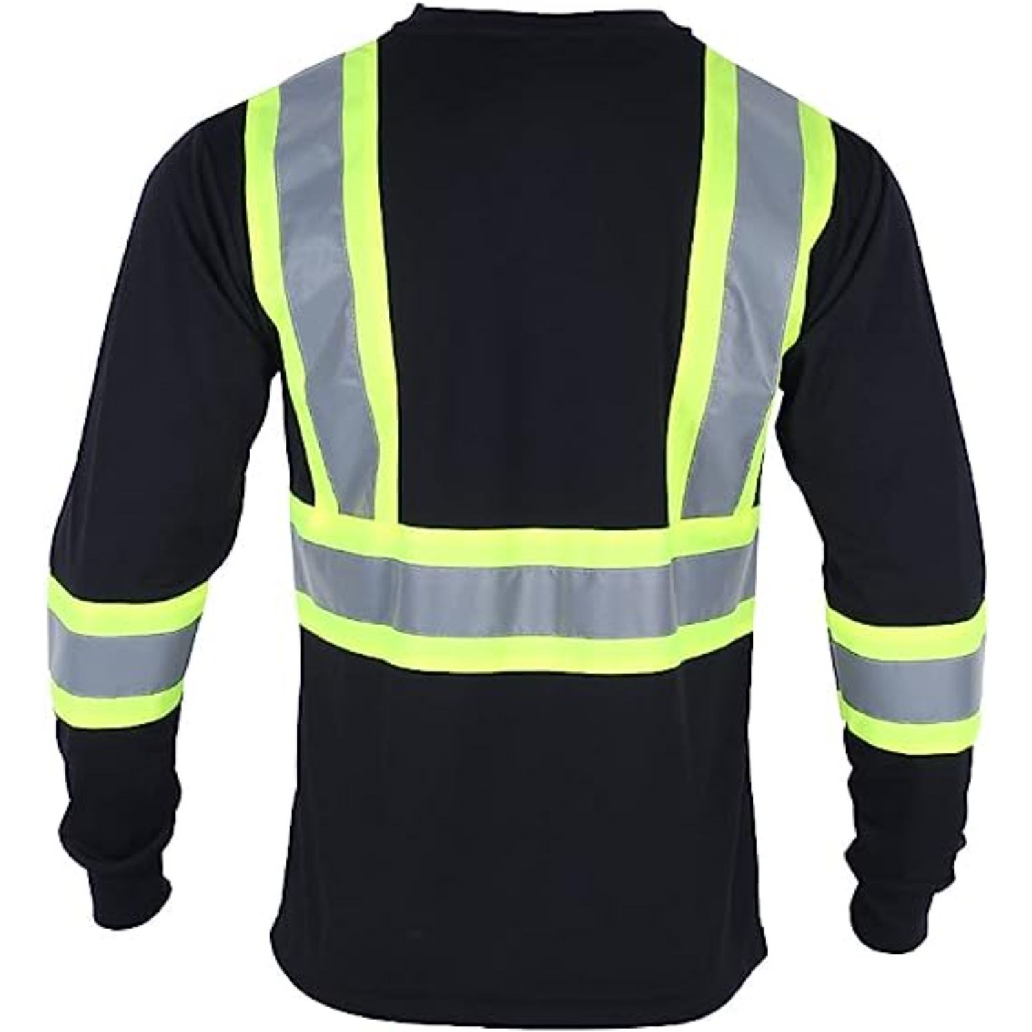 3.8 Oz. Polyester Class 3 Reflective Tape Safety T-Shirt with Pocket & Dual Mic Tab 6