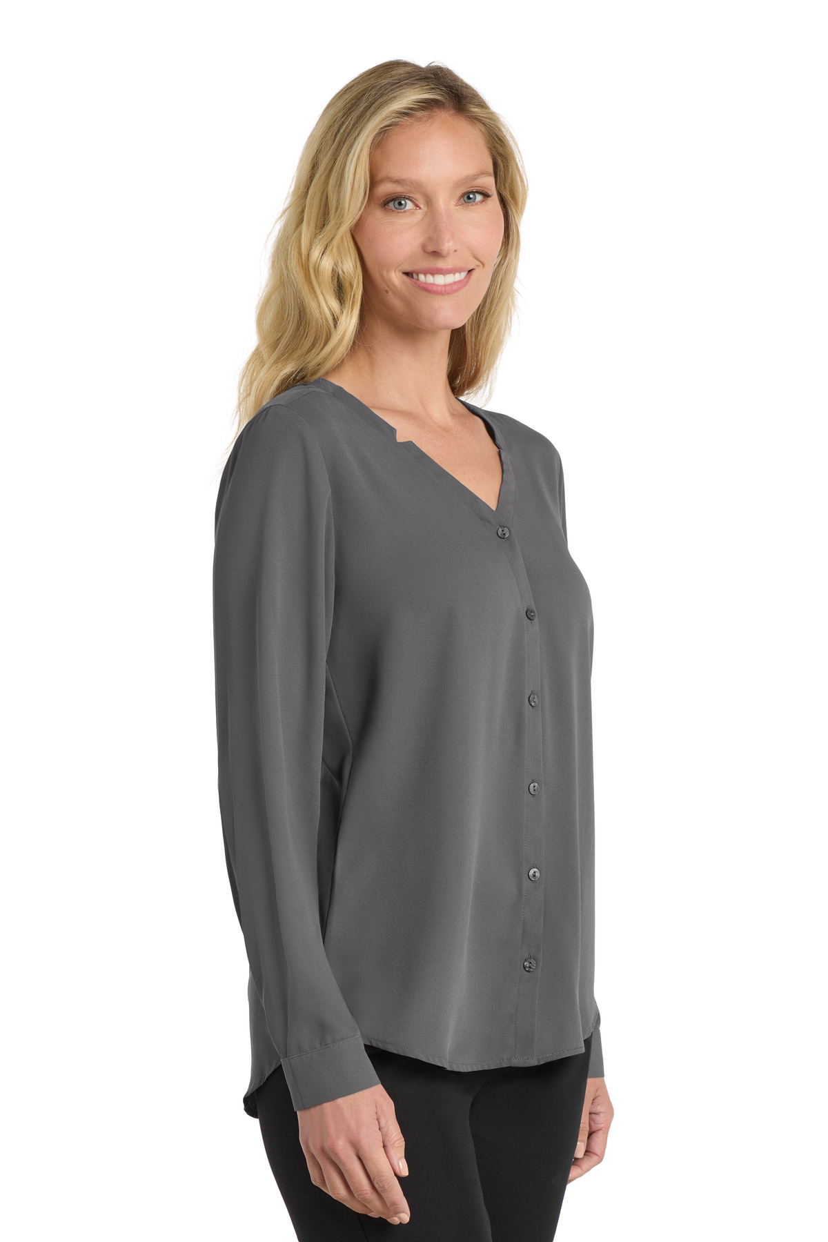 Port Authority Women's Long Sleeve Button-Front Blouse. LW700 25