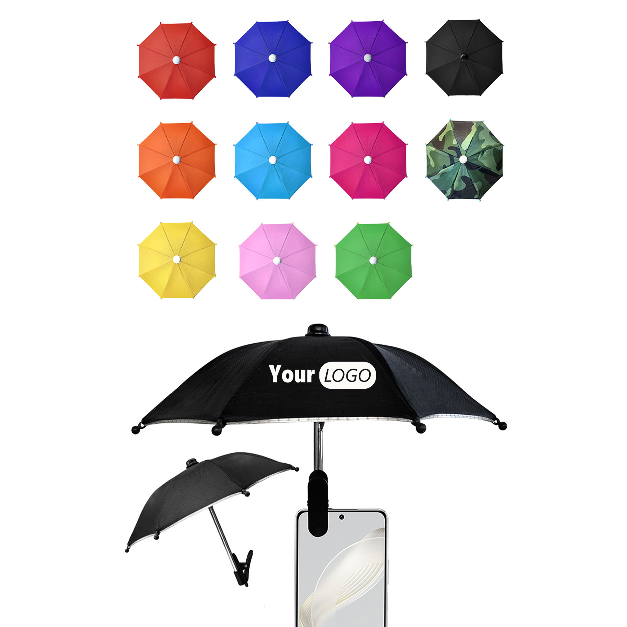 Clamp-On Sunshade Umbrella for Mobile Devices 2
