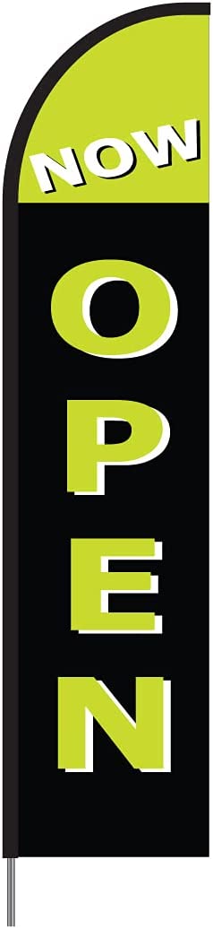 Now Open(Green) Flag Kit 15' Feet Feather Flag Sign sale flag Outdoor Banner 3