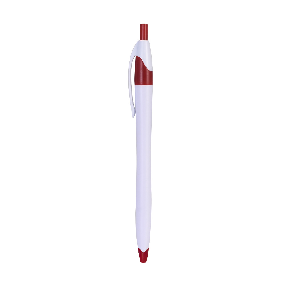 White Retractable Pen with Colored Trim 13