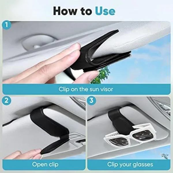 Magnetic Leather Car Sunglass Storage Clip 4