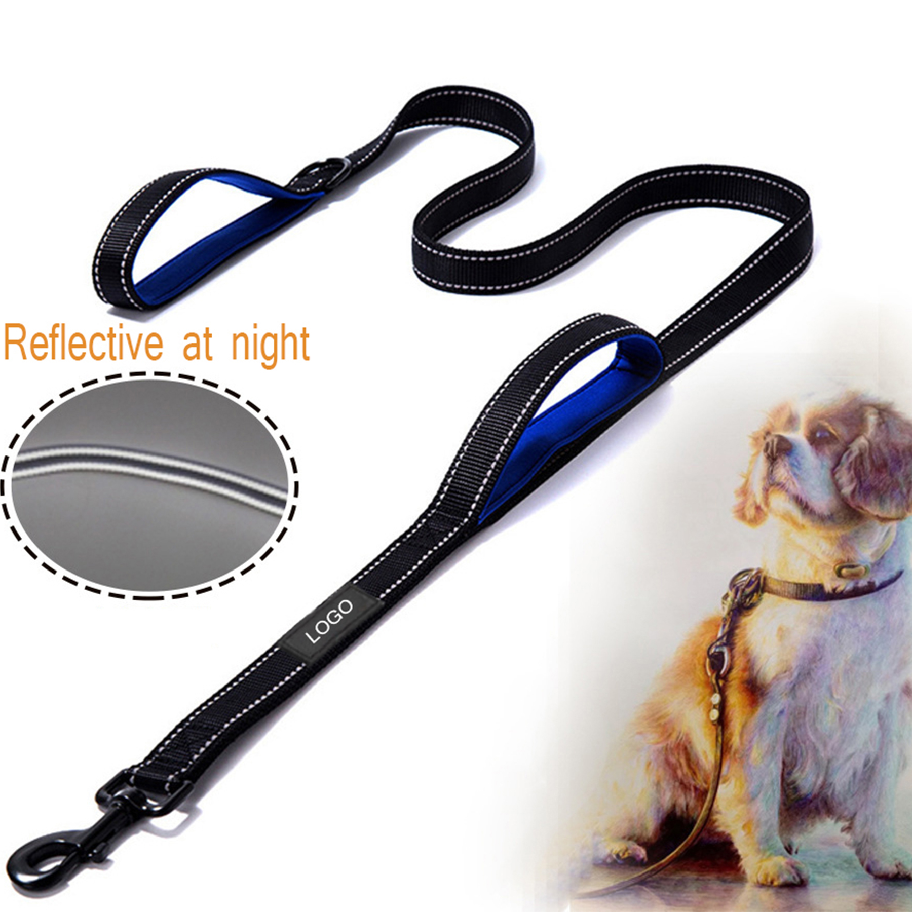 2 Handles Heavy Duty Dog Leash 2