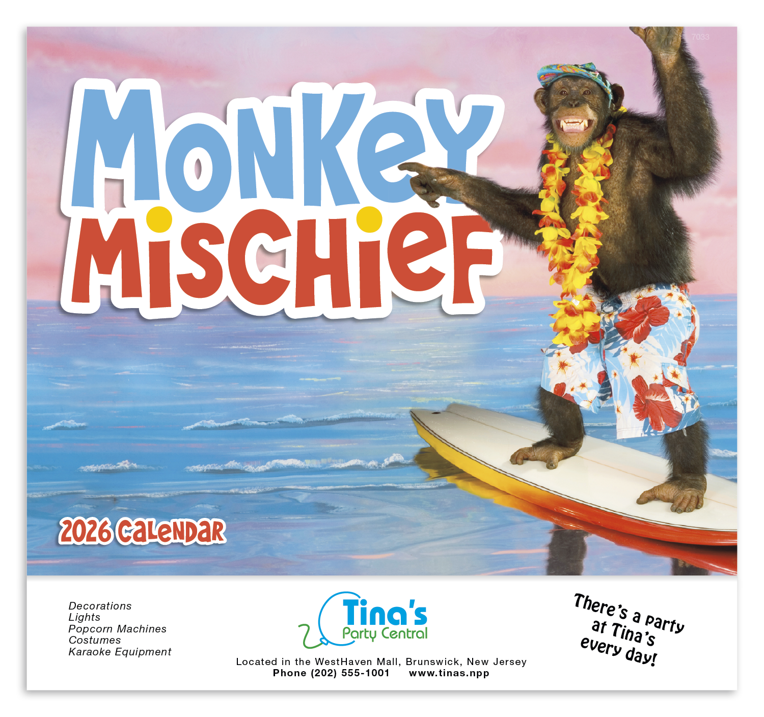 Good Value™ Monkey Mischief - Stapled Calendar 3