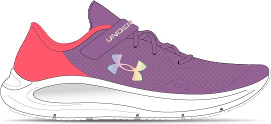 UA Pursuit 3 AC Girls' Pre-School Running Shoes 8