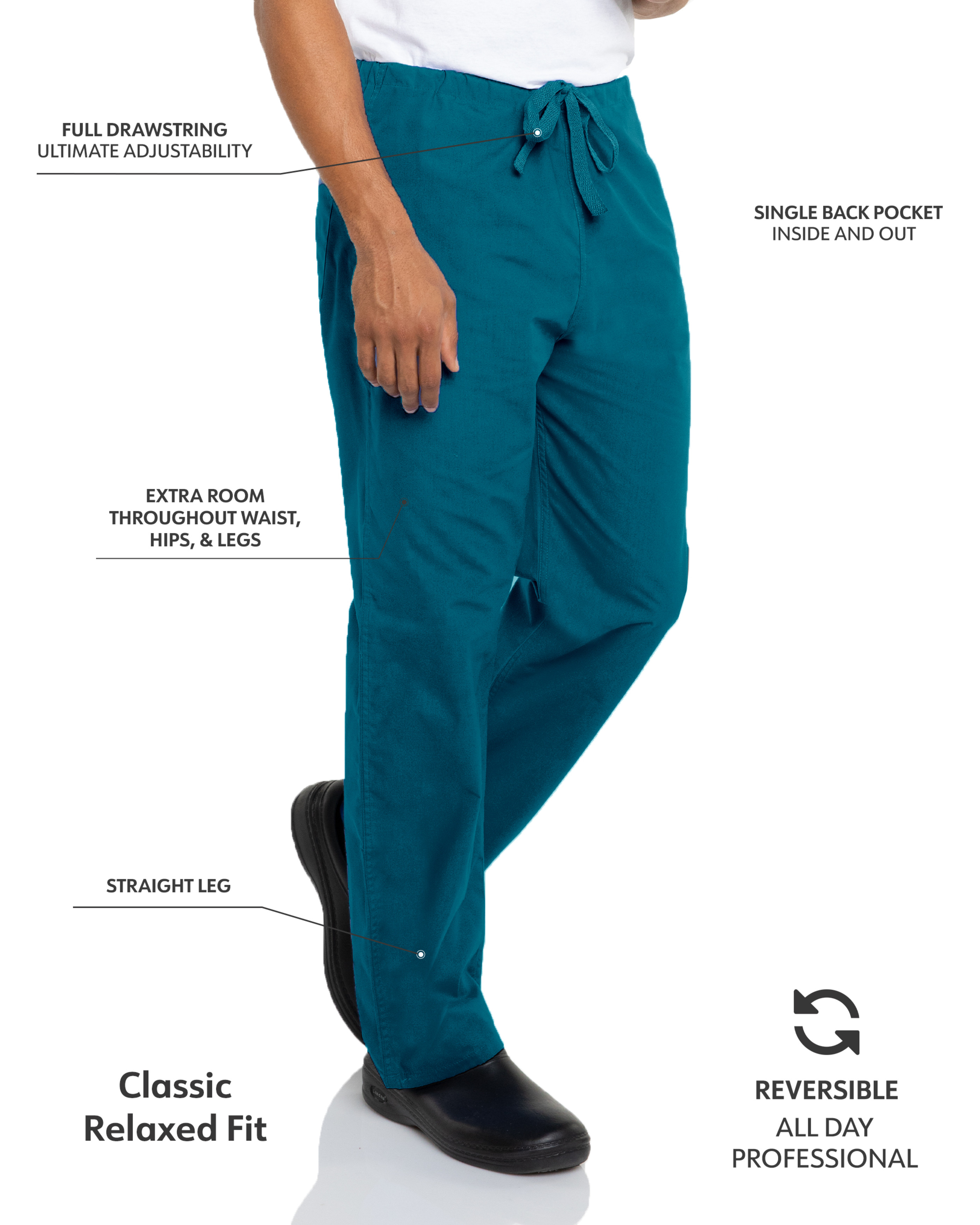 Landau - Essentials - Unisex One-Pocket Reversible High-Rise Waist Pant 36