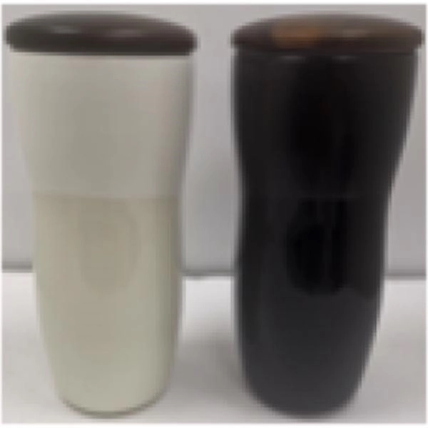 12 Oz. Ceramic Tumbler w/Wood Lid 2