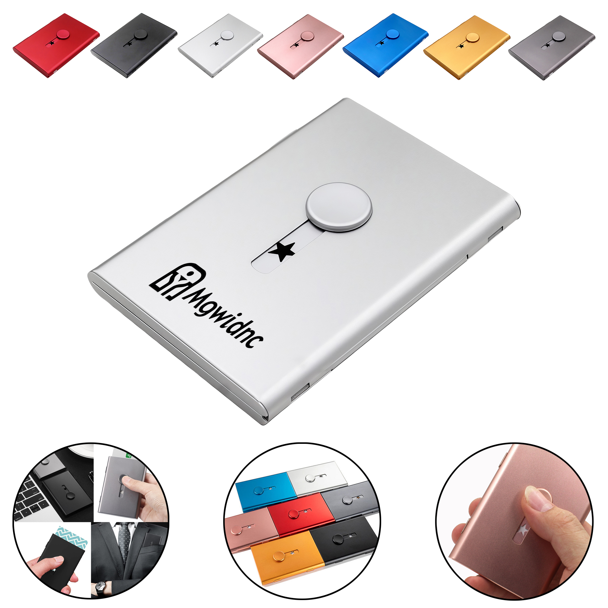 Hand Push Business Card Holder