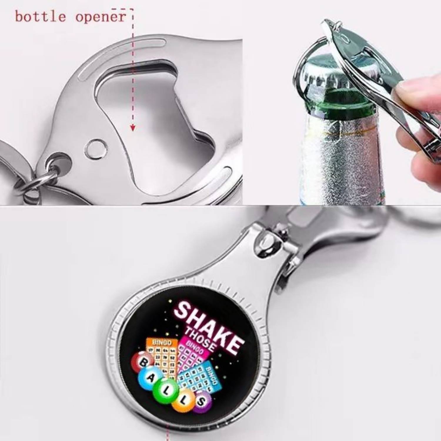 Multifunctional Retro Keychain with Opener & Nail Clipper 11