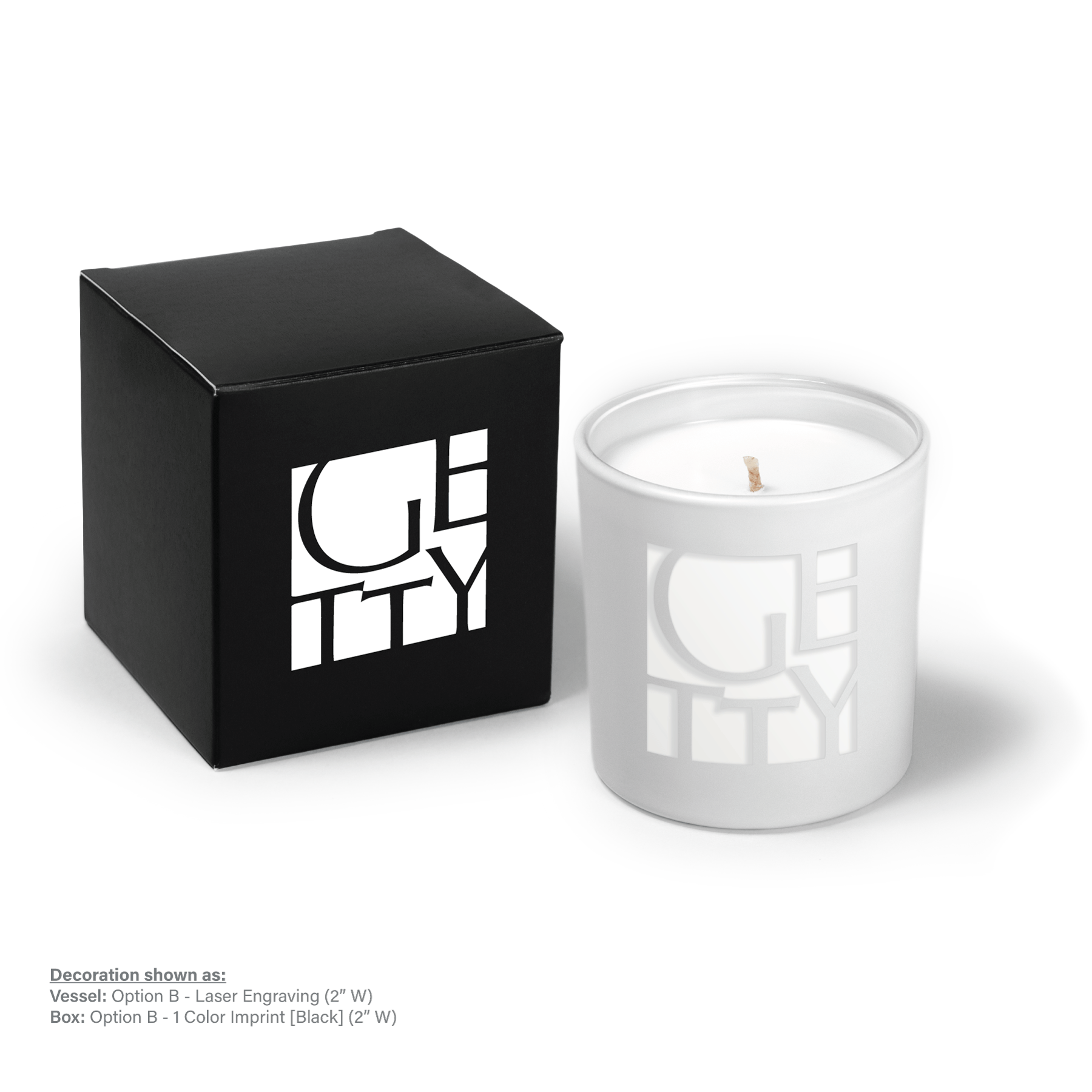 9 oz White Candle with Gift Box Engraved