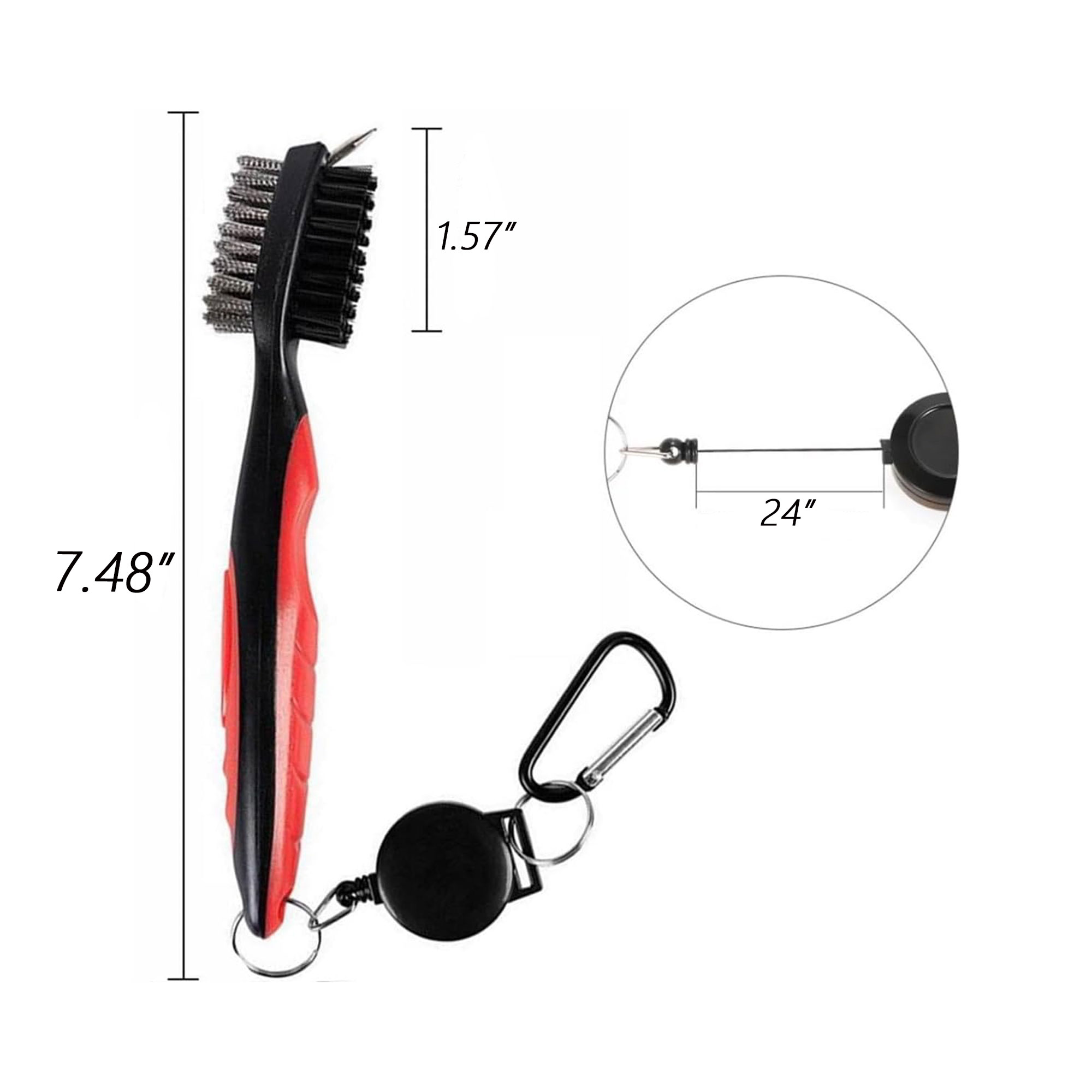 Dual-Sided Golf Club Cleaning Brush With Clip 5