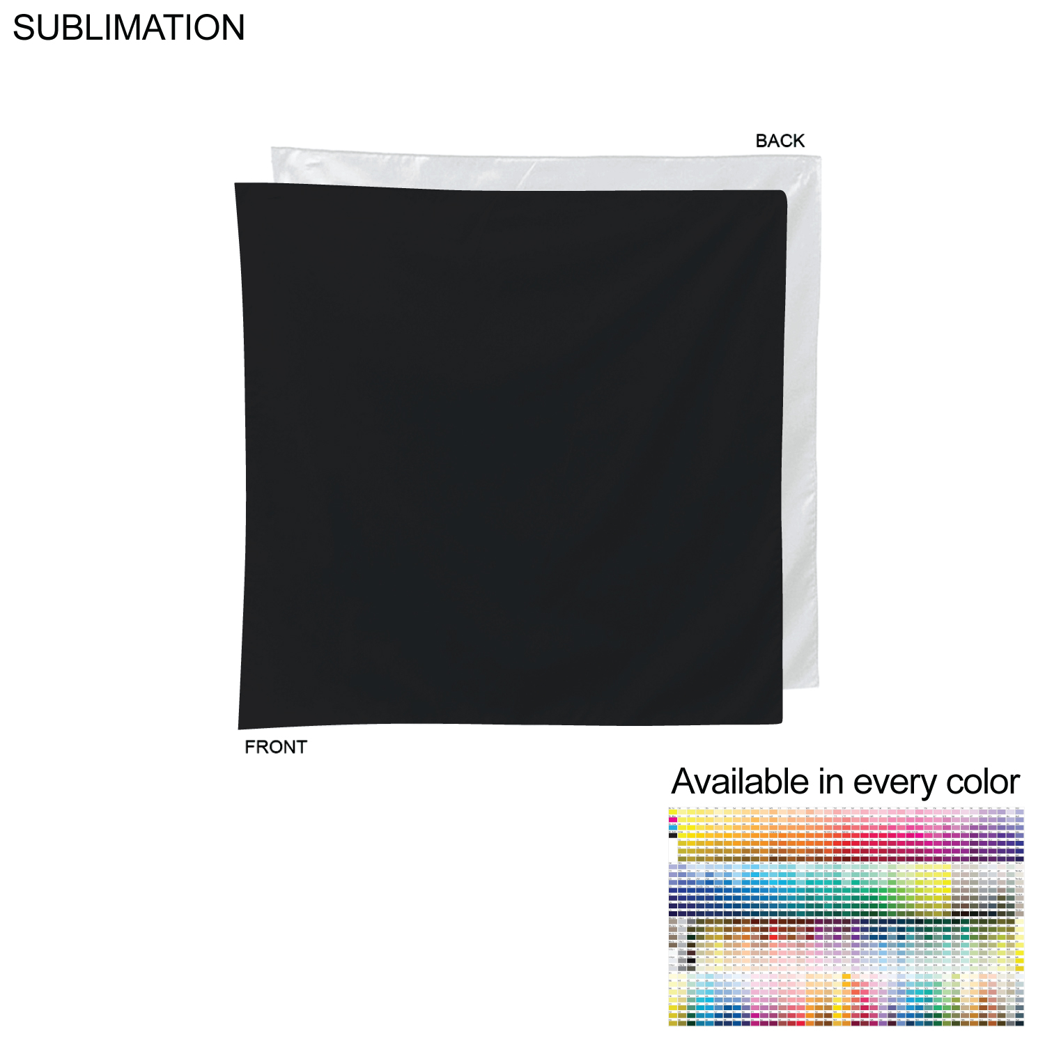 Colored Bandana, 22x22, Sublimated Edge to Edge 1 side, Available in every color 6